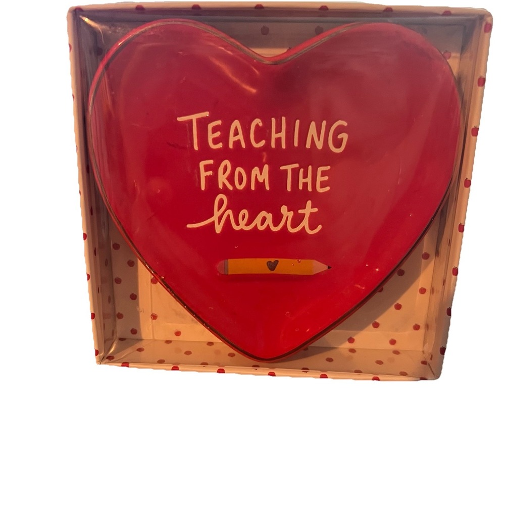 Teaching From The Heart Teacher Appreciation Trinket Dish Jewelry New‎ In Box